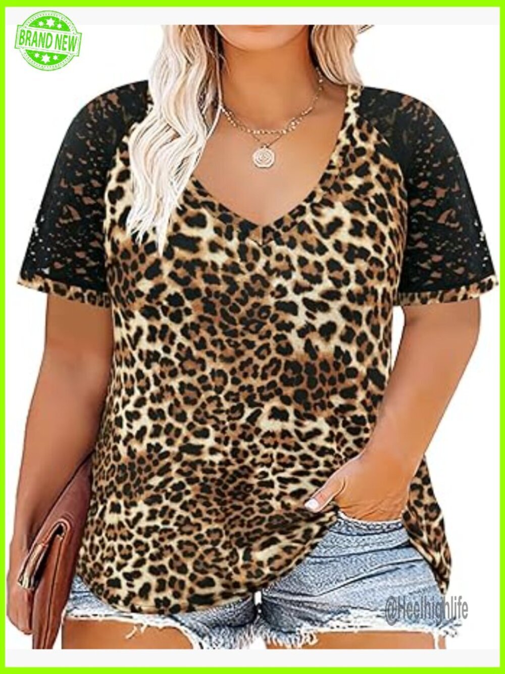Plus Size Short Sleeve Tunic Top Loose Fit Polyester Spandex Summer Casual